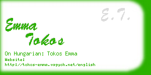 emma tokos business card